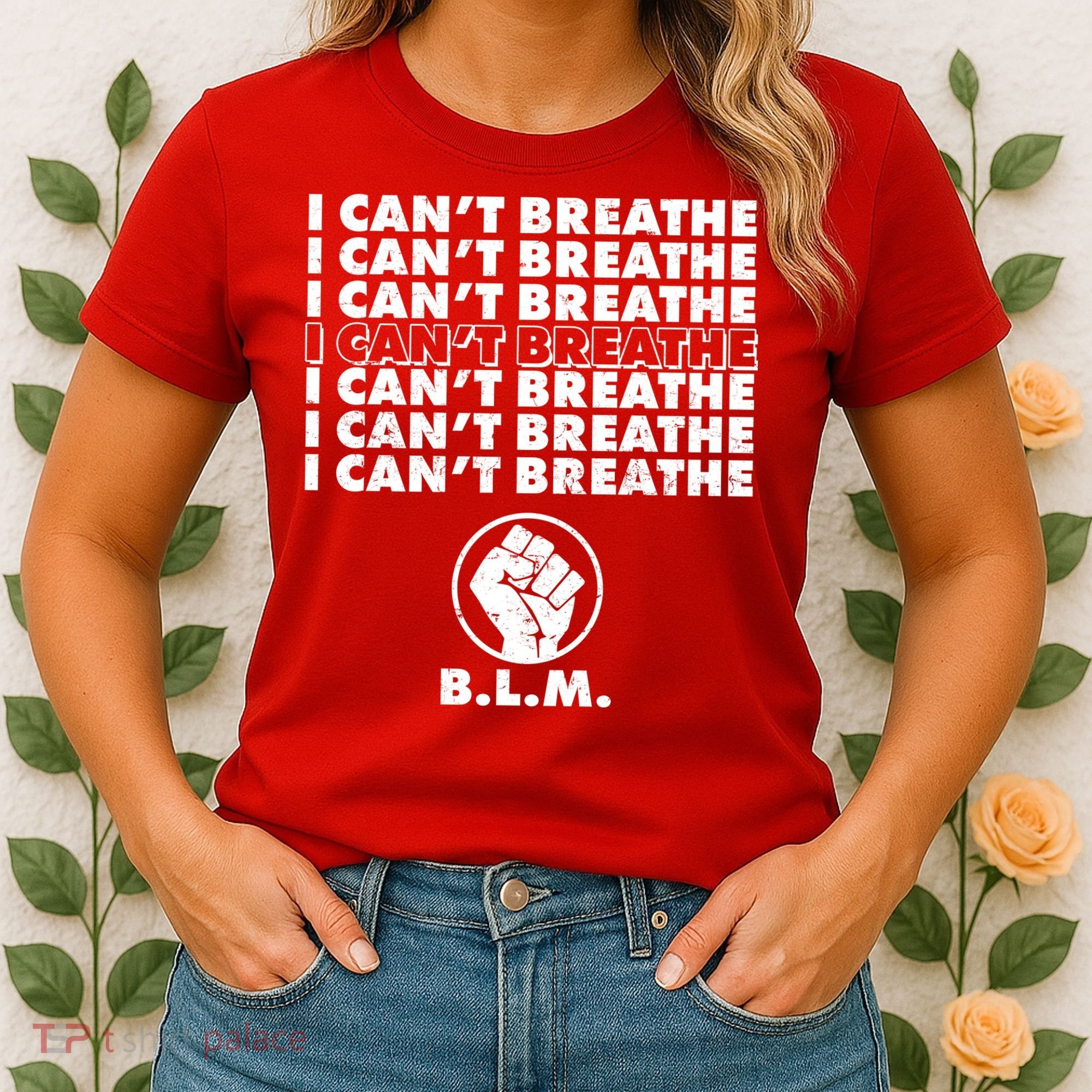 I Can't Breathe Black Lives Matter BLM Fist Women's T-Shirt