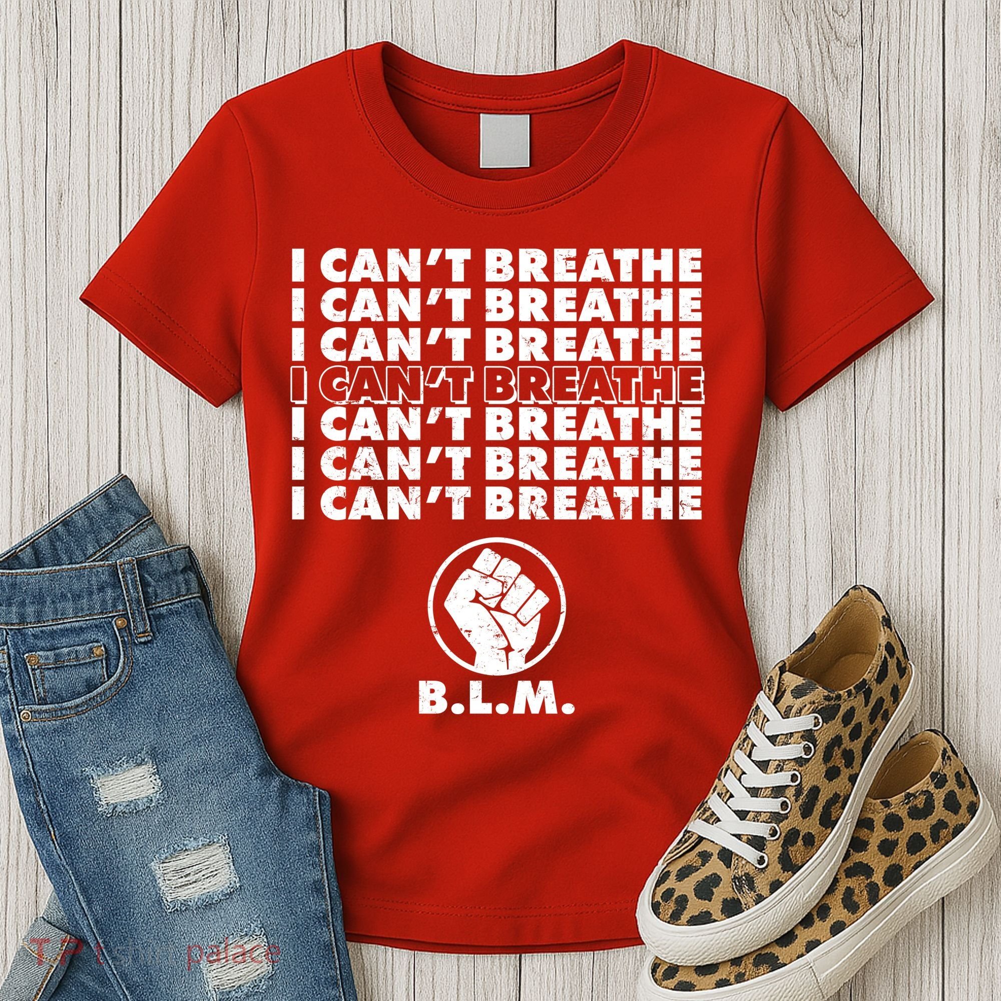I Can't Breathe Black Lives Matter BLM Fist Women's T-Shirt