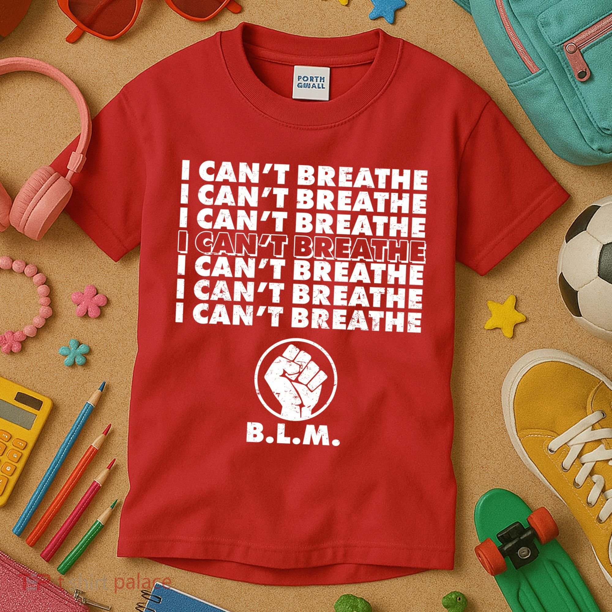 I Can't Breathe Black Lives Matter BLM Fist Kids T-Shirt