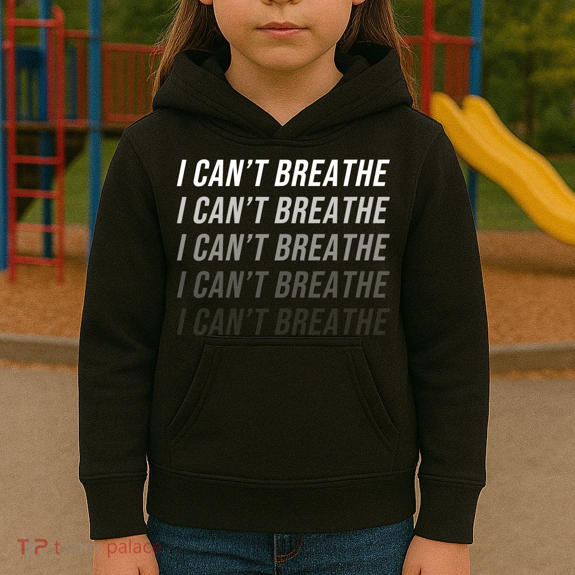 I Can't Breathe Fading Word Print Kids Hoodie