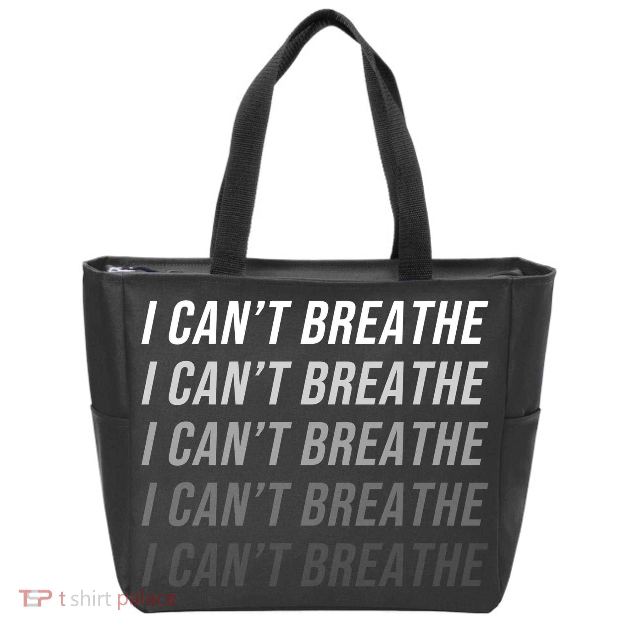 I Can't Breathe Fading Word Print Tote Bag