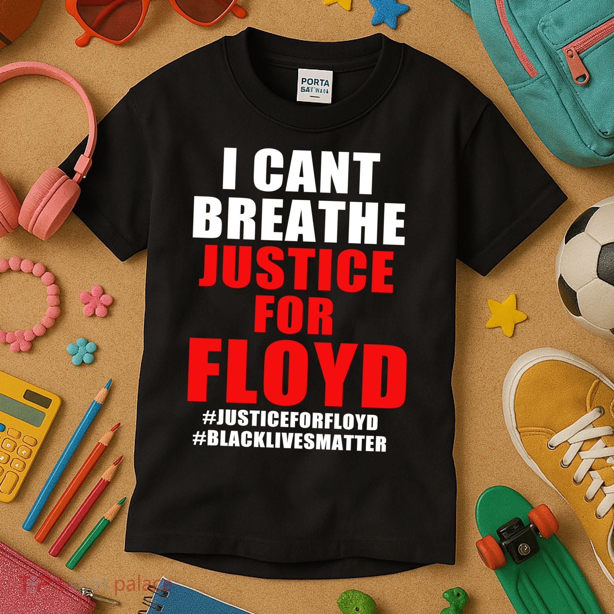 I Can't Breathe Justice For Floyd Kids T-Shirt