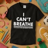I Can't Breathe Justice For George Floyd Support BLM Kids T-Shirt thumb 3