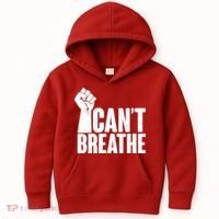 I Can't Breathe Protest Fist George Floyd Kids Hoodie thumb 0