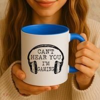 I Can't Hear You I'm Gaming Headphones Gamer Coffee Mug thumb 3