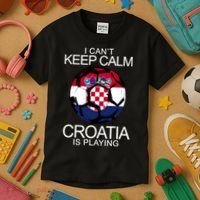 I Can't Keep Calm Croatia Is Playing Kids T-Shirt thumb 3