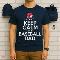 I Can't Keep Calm I'm A Baseball Dad T-Shirt thumb 6