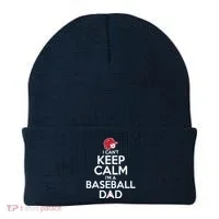 I Can't Keep Calm I'm A Baseball Dad Beanie thumb 0