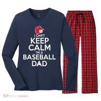 I Can't Keep Calm I'm A Baseball Dad Women's Long Sleeve Flannel Pajama Set  thumb 0