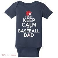 I Can't Keep Calm I'm A Baseball Dad Baby Bodysuit thumb 0