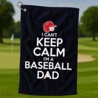 I Can't Keep Calm I'm A Baseball Dad Golf Towel thumb 1