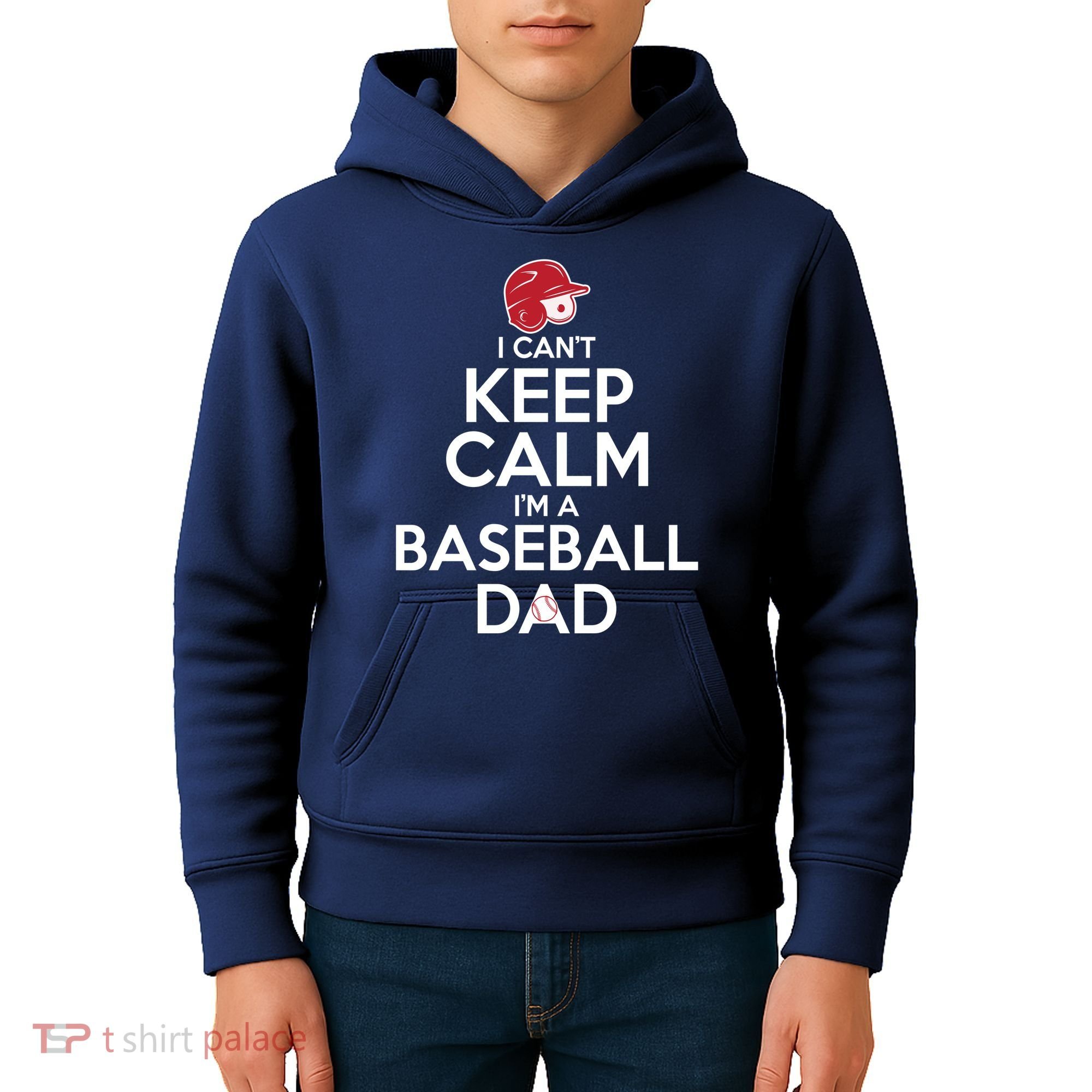 I Can't Keep Calm I'm A Baseball Dad Kids Hoodie