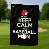 I Can't Keep Calm I'm A Baseball Mom Golf Towel thumb 1