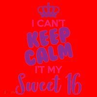 I Can't Keep Calm It's MY Sweet  16 Santa Hat thumb 1