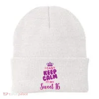 I Can't Keep Calm It's MY Sweet  16 Beanie thumb 0