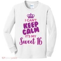 I Can't Keep Calm It's My Sweet 16 Kids Long Sleeve Shirt thumb 0