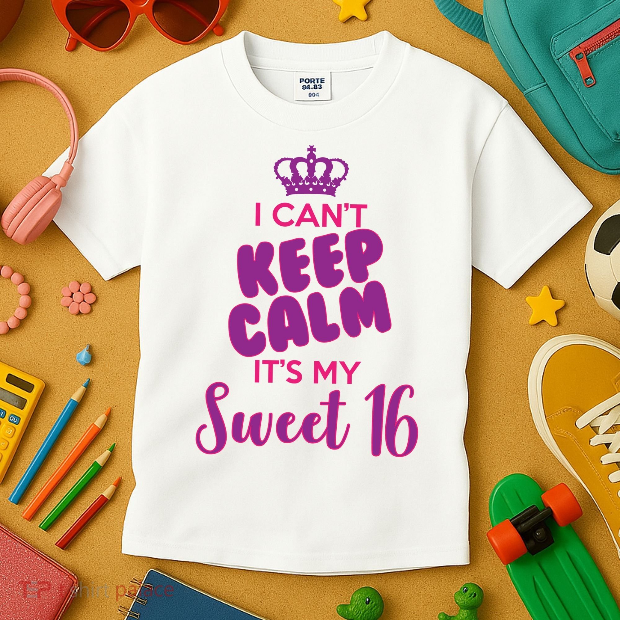 I Can't Keep Calm It's My Sweet 16 Kids T-Shirt