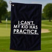 I Can't My Kid Has Pratice Funny Golf Towel thumb 1