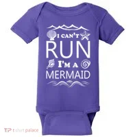 I Can't Run I'm A Mermaid Baby Bodysuit thumb 0