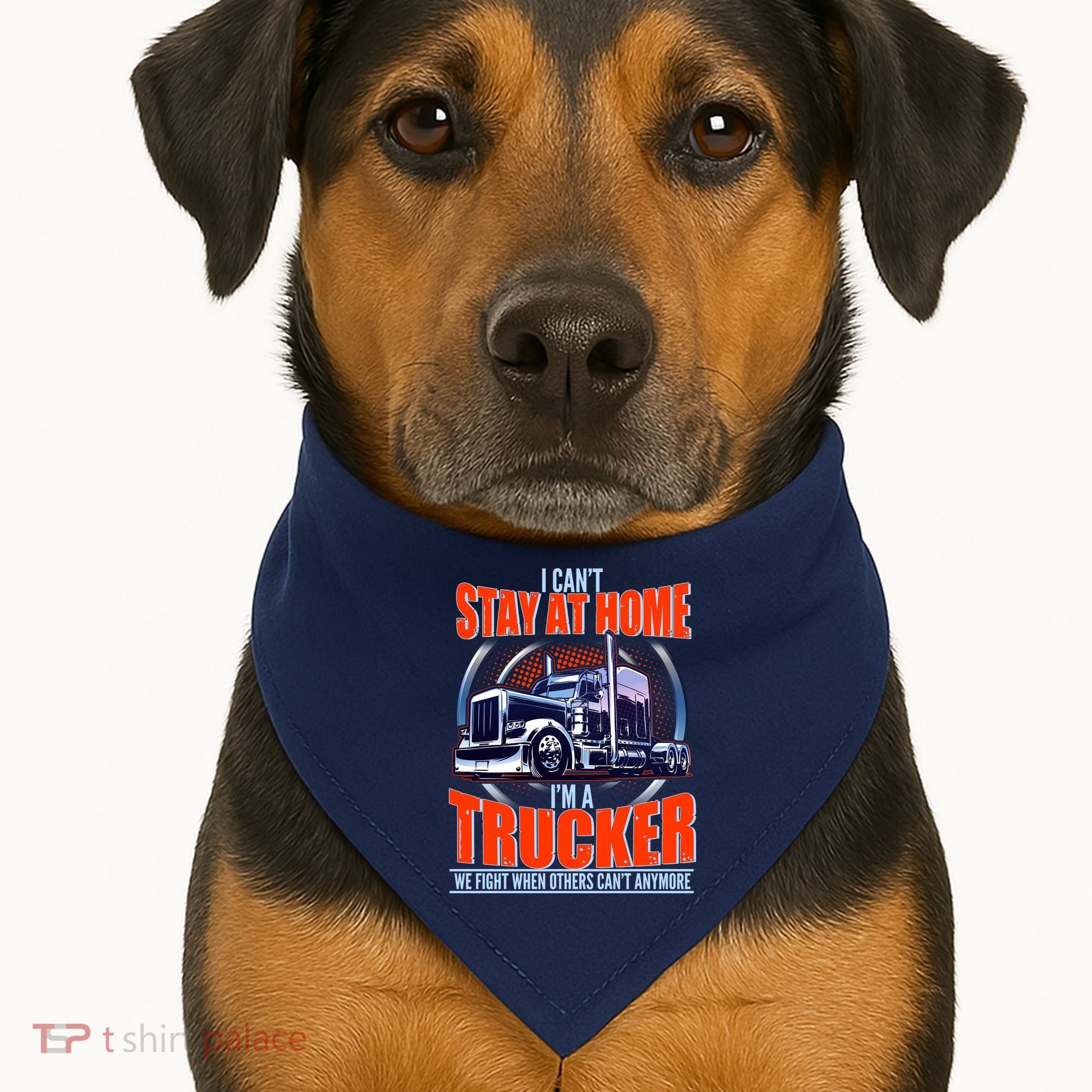 I Can't Stay At Home I'm A Trucker USA-Made Doggie Bandana