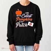 I Care For the Cutest Pumpkins In The Patch Halloween Nurse Women's Sweatshirt thumb 0