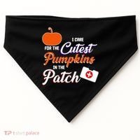 I Care For the Cutest Pumpkins In The Patch Halloween Nurse USA-Made Doggie Bandana thumb 0
