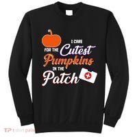 I Care For the Cutest Pumpkins In The Patch Halloween Nurse Sweatshirt thumb 0