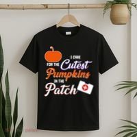 I Care For the Cutest Pumpkins In The Patch Halloween Nurse T-Shirt thumb 2