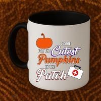 I Care For the Cutest Pumpkins In The Patch Halloween Nurse Coffee Mug thumb 2