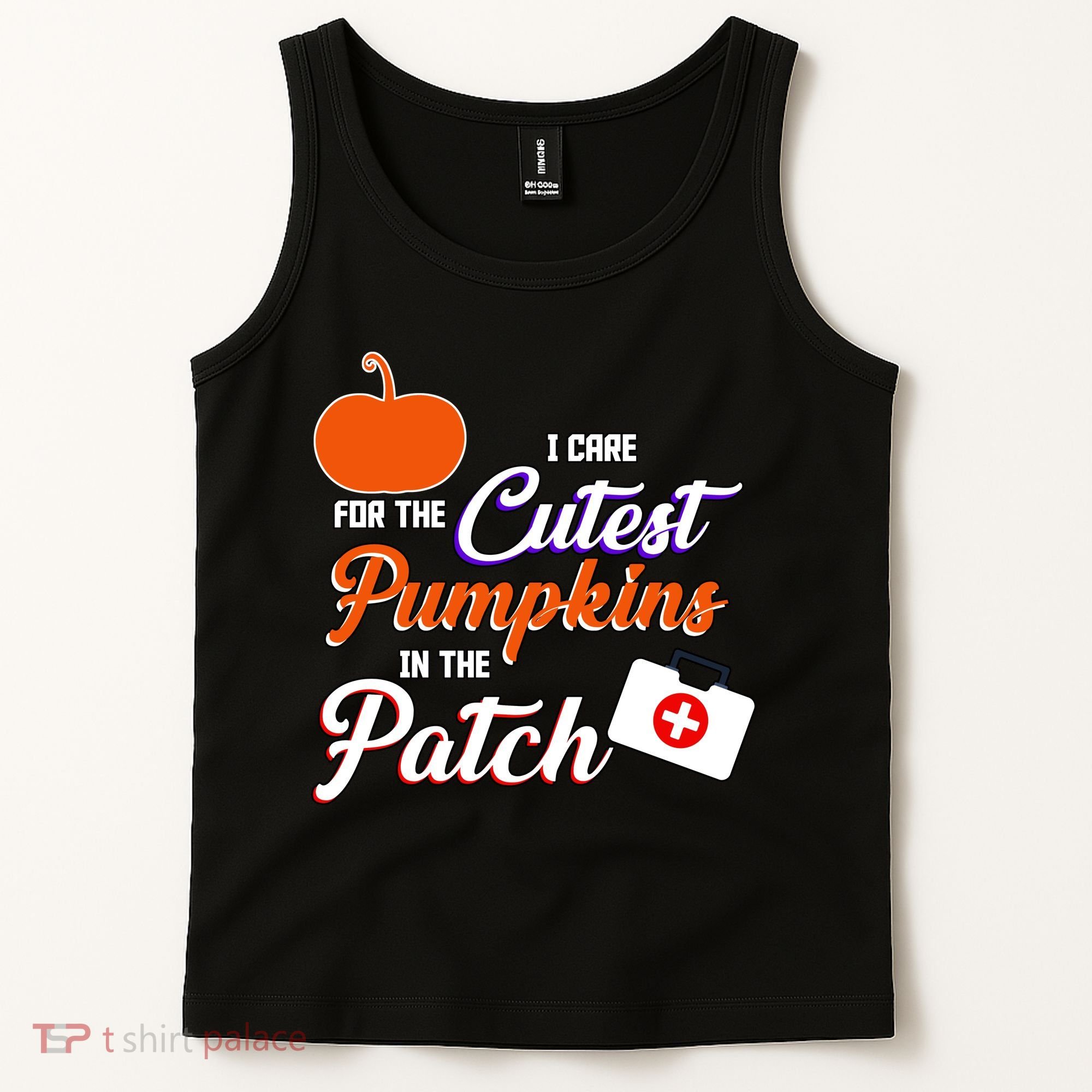 I Care For the Cutest Pumpkins In The Patch Halloween Nurse Tank Top