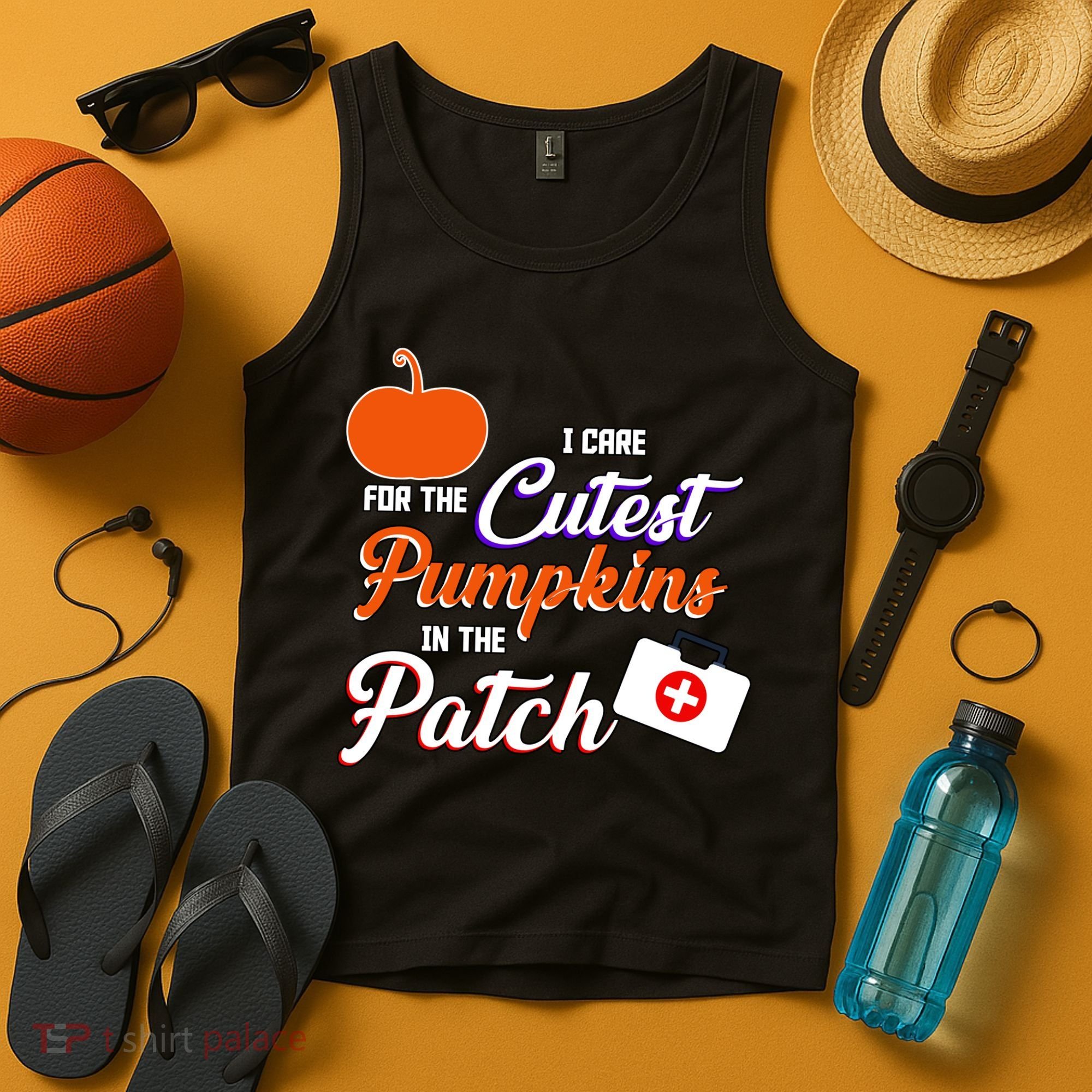 I Care For the Cutest Pumpkins In The Patch Halloween Nurse Tank Top