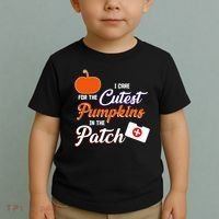 I Care For the Cutest Pumpkins In The Patch Halloween Nurse Toddler T-Shirt thumb 2