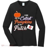 I Care For the Cutest Pumpkins In The Patch Halloween Nurse Women's Long Sleeve Shirt thumb 0