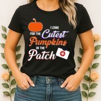 I Care For the Cutest Pumpkins In The Patch Halloween Nurse Women's T-Shirt thumb 2