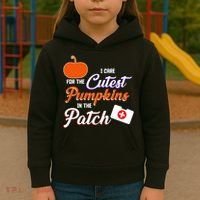 I Care For the Cutest Pumpkins In The Patch Halloween Nurse Kids Hoodie thumb 3