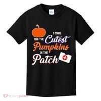 I Care For the Cutest Pumpkins In The Patch Halloween Nurse Kids T-Shirt thumb 0