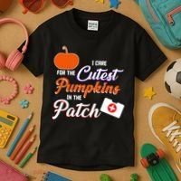 I Care For the Cutest Pumpkins In The Patch Halloween Nurse Kids T-Shirt thumb 3