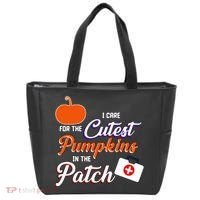 I Care For the Cutest Pumpkins In The Patch Halloween Nurse Tote Bag thumb 0