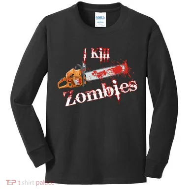 I Chainsaw Zombies Kids Long Sleeve Shirt