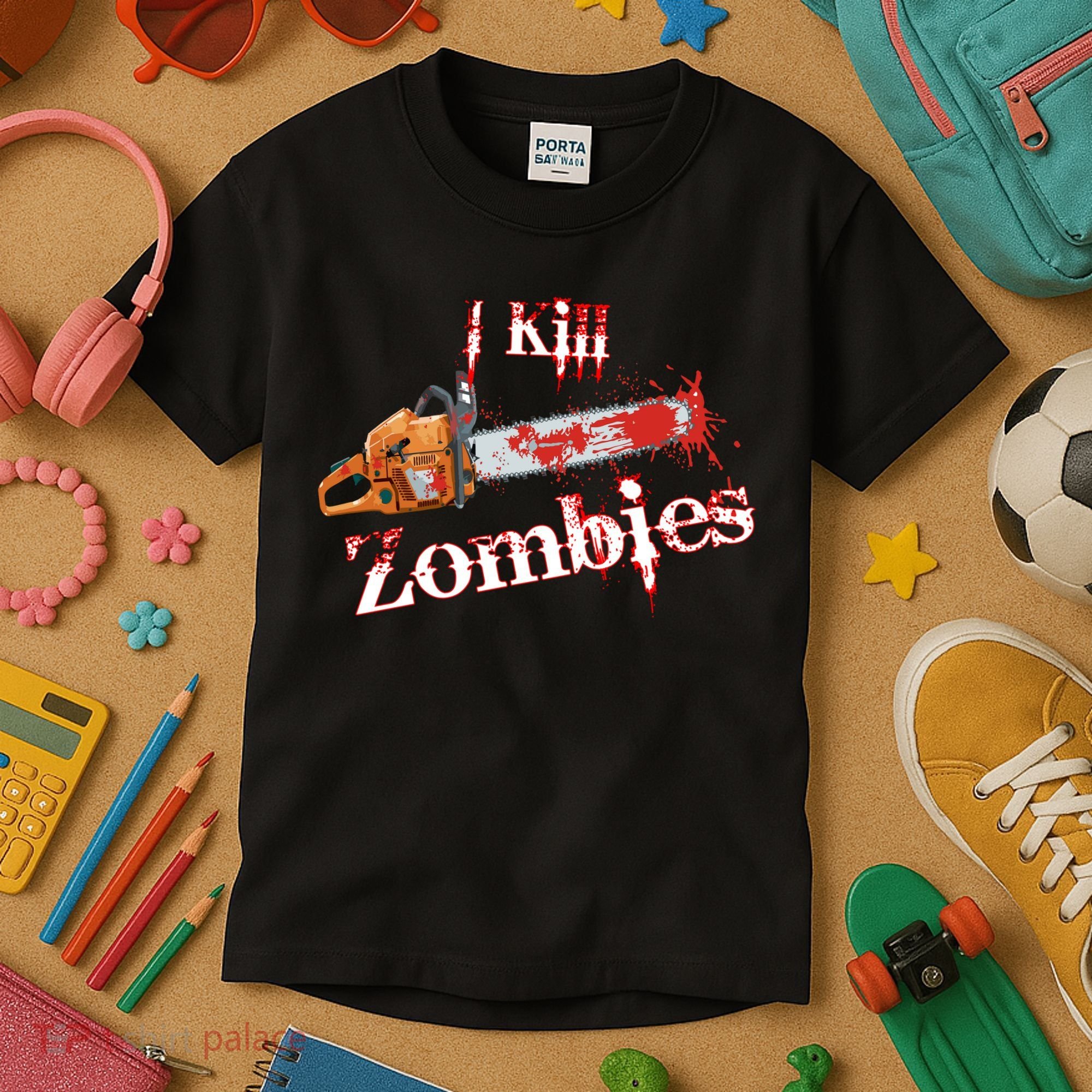 I Chainsaw Zombies Kids T-Shirt