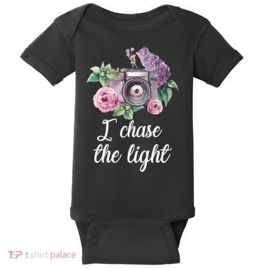 I Chase the Light Camera Baby Bodysuit