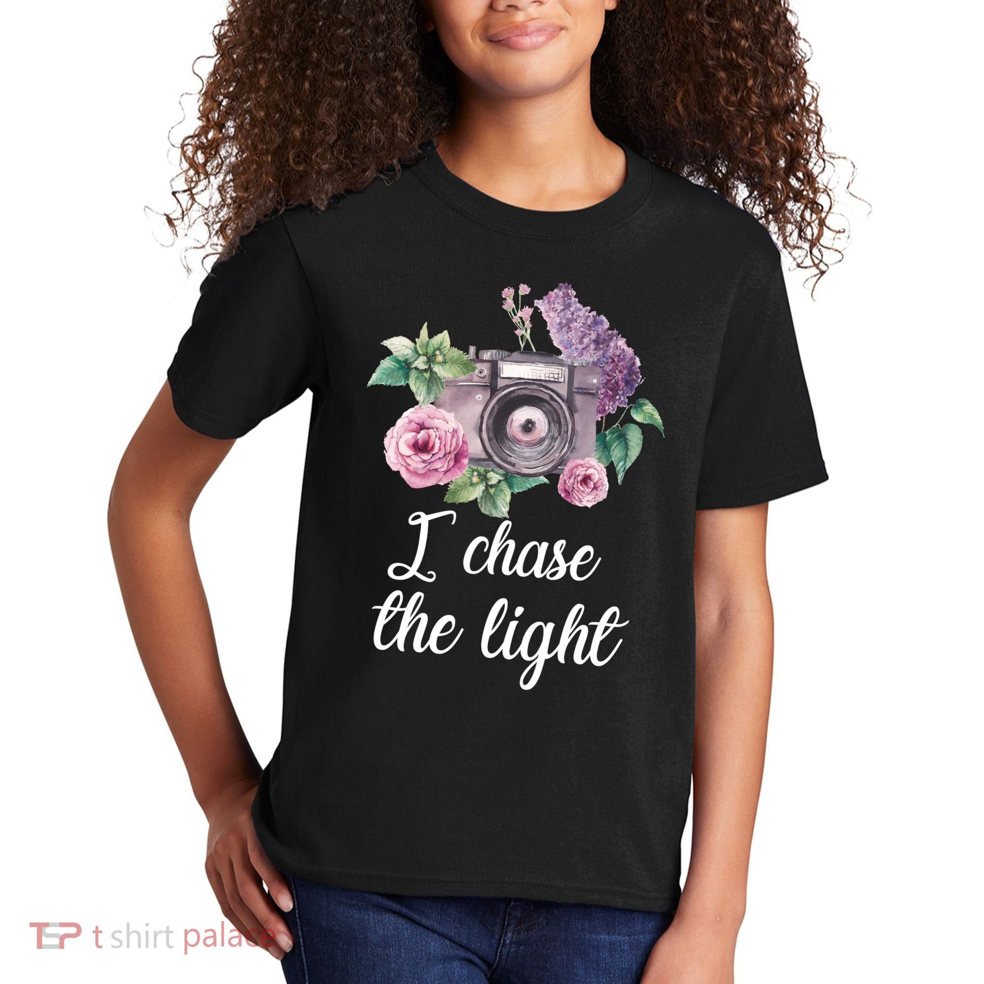 I Chase the Light Camera Kids T-Shirt