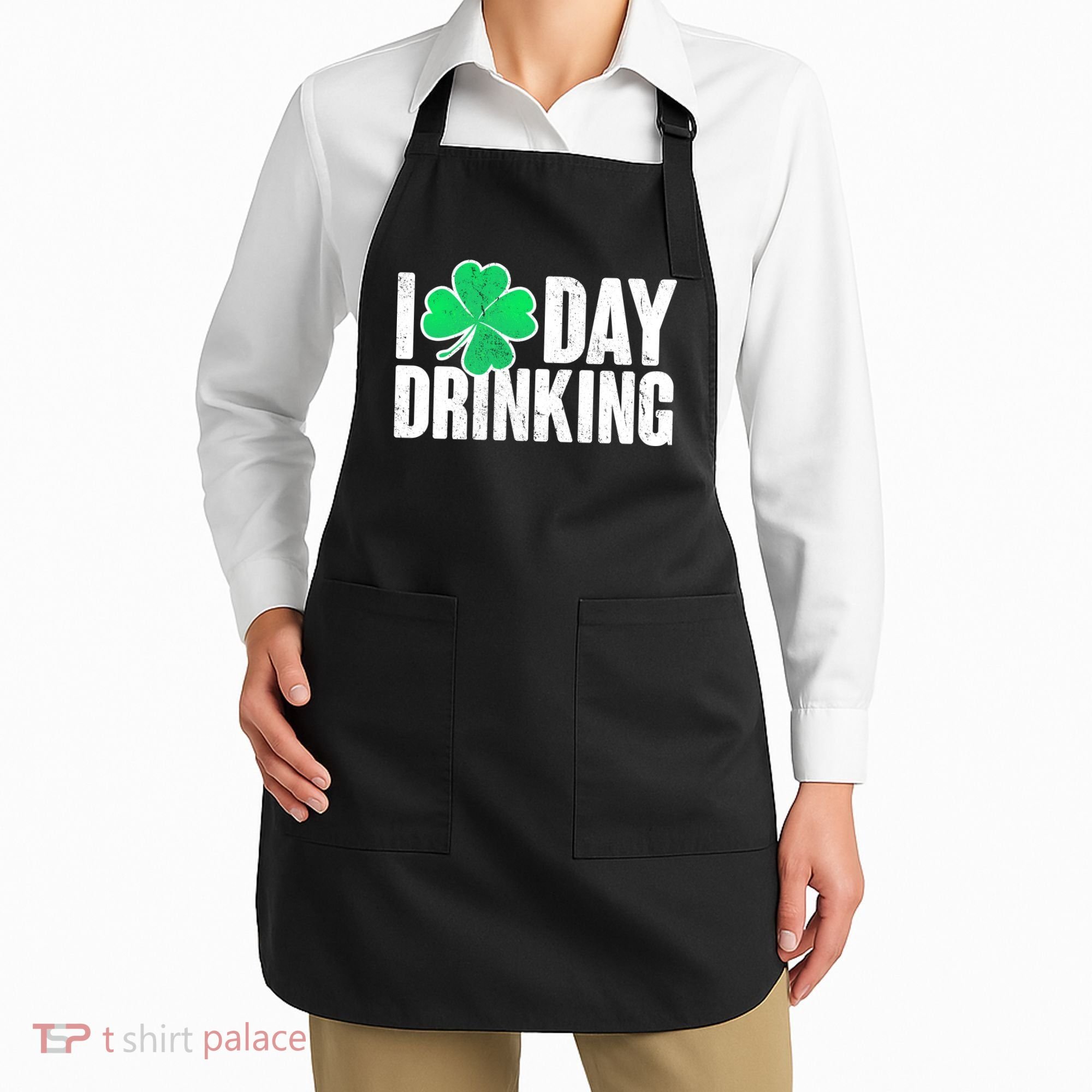 I Clover Day Drinking  Apron