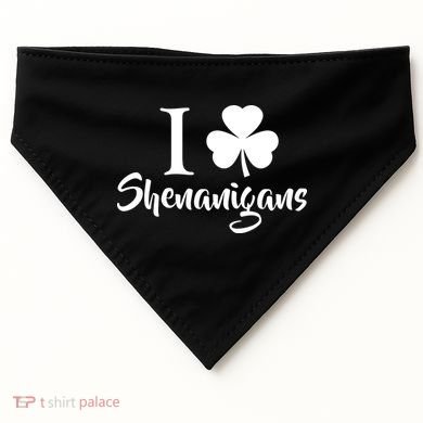I Clover Shenanigans Irish Shamrock USA-Made Doggie Bandana