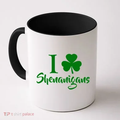 I Clover Shenanigans Irish Shamrock Coffee Mug
