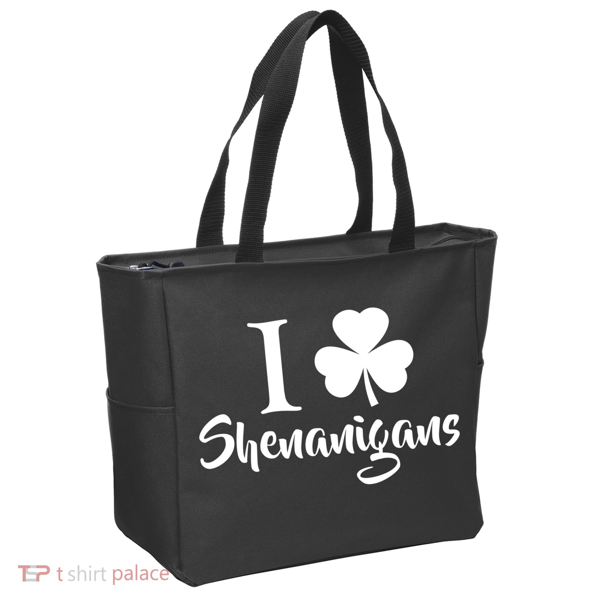 I Clover Shenanigans Irish Shamrock Tote Bag