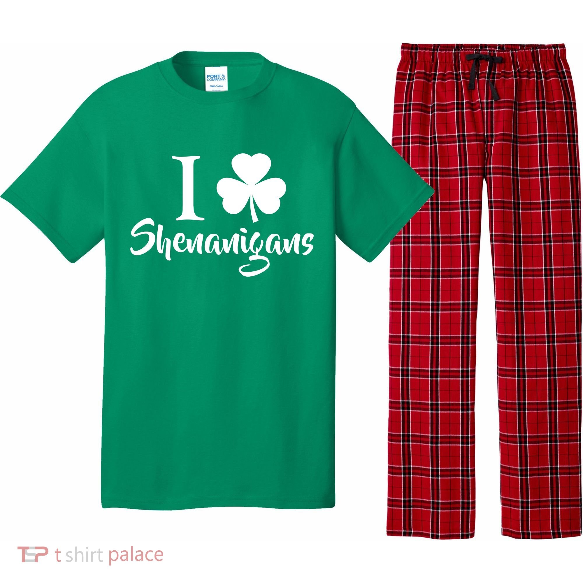 I Clover Shenanigans Irish Shamrock Pajama Set