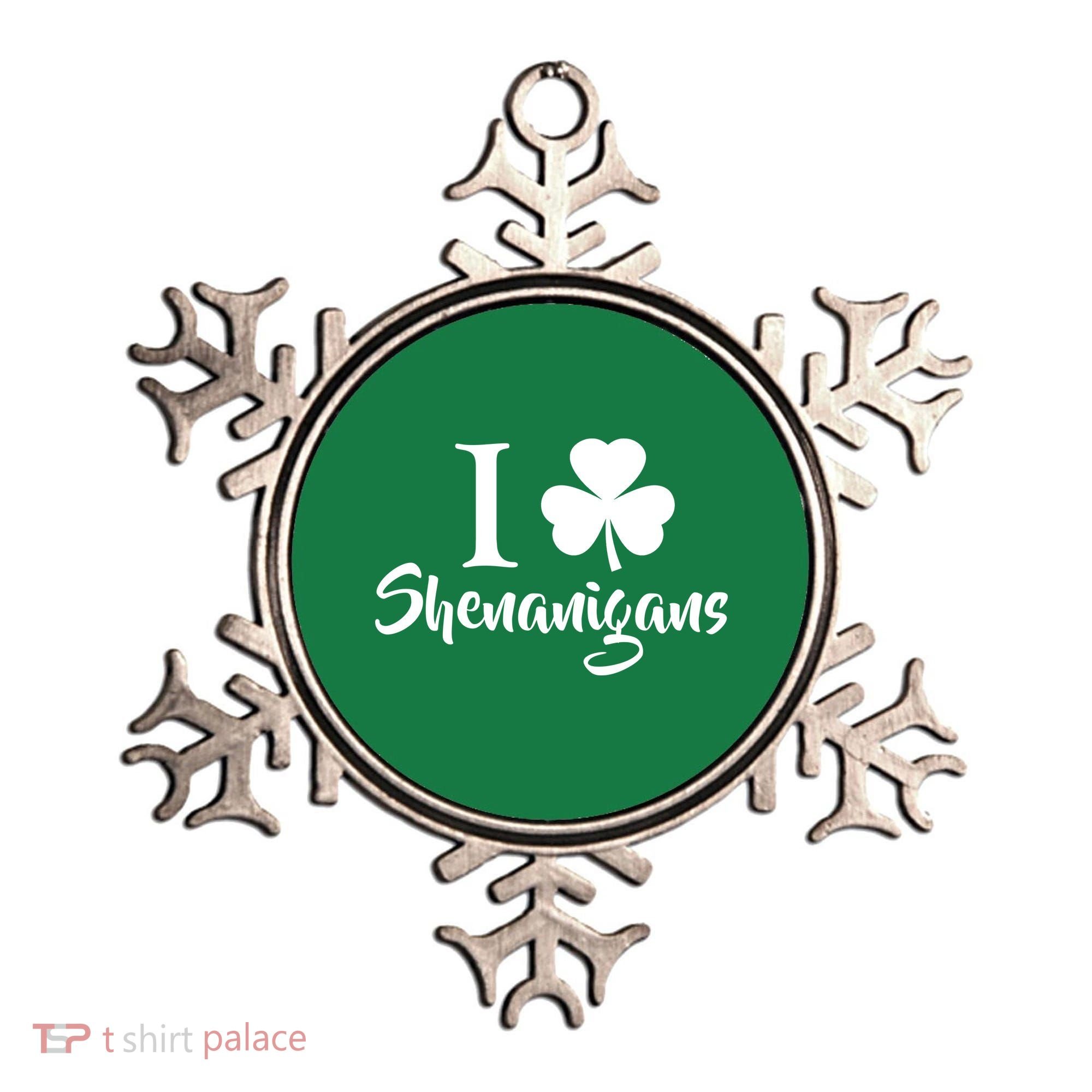 I Clover Shenanigans Irish Shamrock Ornament