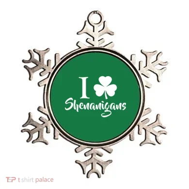 I Clover Shenanigans Irish Shamrock Ornament