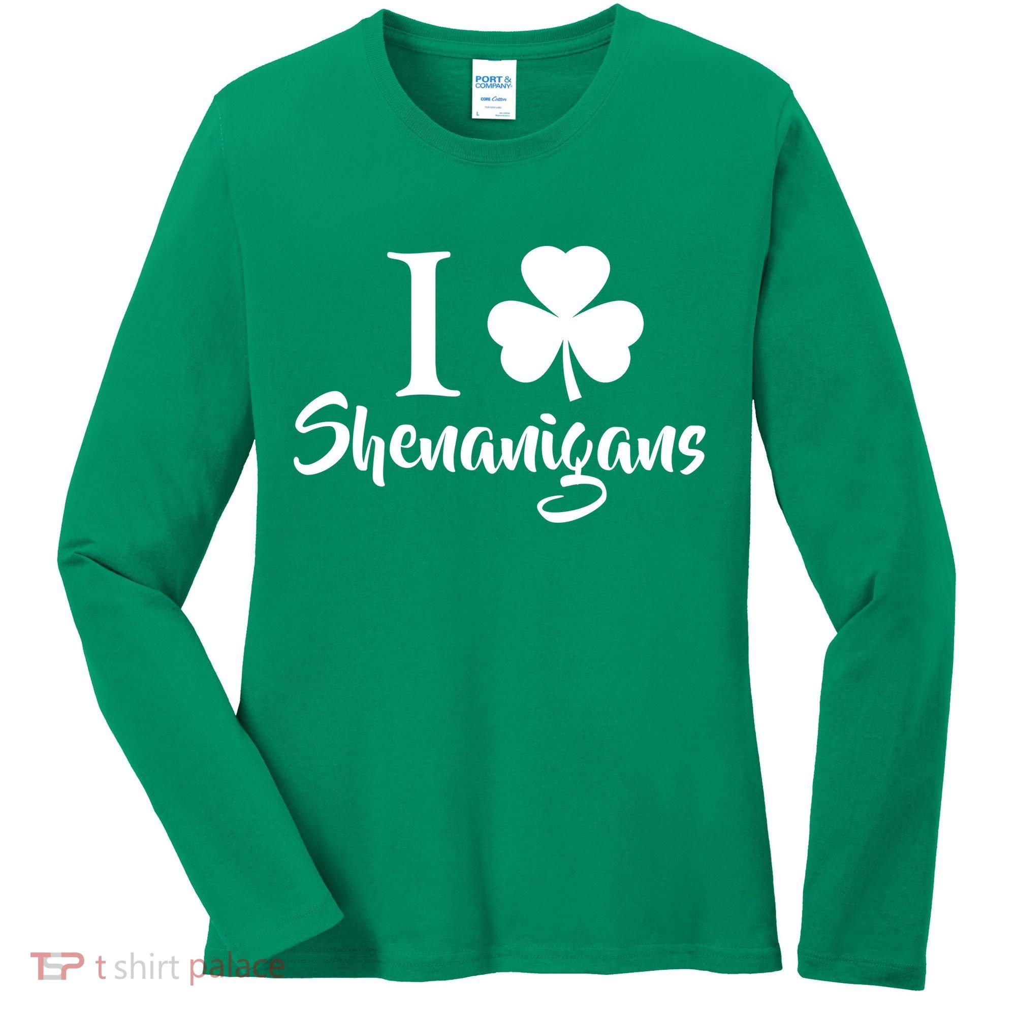 I Clover Shenanigans Irish Shamrock Women's Long Sleeve Shirt